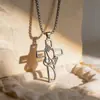 Collar con Colgante de Manos Rezando de Acero Inoxidable Transfronterizo para Hombres y Mujeres, Joyería de Accesorios con Diseño de Moda y Personalizado