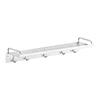 Estante de almacenamiento de acero inoxidable con gancho, estante de almacenamiento combinado para baño, artículos de tocador, estante ajustable para botellas y tarros de cocina