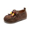 Zapatos de Cuero Estilo Birkenstock para Niñas, Zapatos Retro tipo Gorro, Nuevo Estilo Otoño 2025, Mocasines Slip-On de Suela Plana para Niños Medianos y Grandes