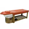 Cama de Spa Capilar com Aromaterapia para Limpeza de Ouvido, Barbearia, Salão de Beleza e Centro de Cuidados com os Cabelos, Feita de Madeira de Carvalho Sólido com Massagem por Circulação de Água para Uso Comercial