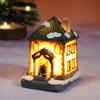 Decoraciones Navideñas Resina Luminosa Micro Paisaje Casita Decoración Navideña Pequeños Adornos Suministros para Regalo