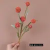 Flor Artificial Cruzada de un Solo Tallo 6 Cabezas Crisantemo Dorado Bola de Flores Artificiales Decoración de Arreglo Floral para Jarrón de Sala de Estar en Casa Flor Falsa