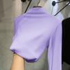 Personalizable con Fotos y Muestras: Camiseta Térmica Derong de Color Sólido para Mujer, Otoño e Invierno, Forrada de Polar, Corte Ajustado, Manga Larga