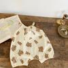 Ropa de bebé estilo coreano para verano bebé 1-3 años mameluco tirantes de lunares corto para gatear ropa linda para gatear