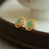 Brincos Africanos Verdes Vazados Banhados a Ouro Prata 925 brincos brincos brincos de alta qualidade versátil nicho personalidade requintada moda novos produtos