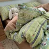 Conjunto de quatro peças em gaze de algodão puro de camada dupla Classe A para cama de solteiro, capa de edredom 100% algodão, lençol, lençol com elástico, conjunto de três peças para dormitório estudantil de verão 2