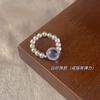 Collar Fresco Azul Aguamarina Sentido de la Moda Personalidad Elegante Cadena Clavicular Plateada en Plata S925 Cadena para el Cuello Ins