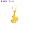 Colar Dourado Sansheng Youxing Ouro Puro 999 Fashionable Novo Estilo Chinês Versátil Pingente de Folha de Ginkgo Corrente para Clavícula para Namorada