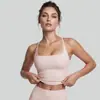 Sujetador Deportivo de Cuello en U de Alta Elasticidad con Hermoso Diseño en la Espalda para Mujer, Camiseta sin Mangas Racerback a Prueba de Impactos y de Soporte para Yoga y Fitness de Verano