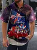 Camisa Havaiana Plus Size Transfronteiriça Manga Curta Verão Novo Masculino Gola Reversível Cardigan Casual Estampa Digital 3D