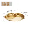 Plato para snacks coreano carcasa de acero inoxidable 304 plato para snacks plato para pasteles plato para pollo frito papas fritas barbacoa plato multiusos Dorado