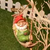 Decoraciones de Papá Noel para Jardín Exterior, Adornos de Animales para Jardinería, Decoraciones Artesanales de Resina, Adornos Colgantes de Perro y Rana