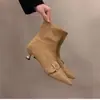 Botines Estilo Francés de Tacón Kitten Puntiagudos Delgados para Mujer, Novedad Otoño e Invierno 2026 Elegantes Botines de Tacón Alto