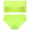 Set de Bra sin Tirantes de Cuello Plano Personalizado con Calzón de Una Línea Sin Aros, Hombro Descubierto, Espalda Hermosa y Top Tubo de Dos Piezas