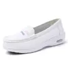 Zapatos de Enfermera para Mujer en Primavera y Verano, Suela Suave, Transpirables, No Cansan, Antideslizantes, Piel Genuina, Zapatos Específicos para Enfermeras de Hospital, Zapatos Blancos de Trabajo