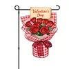 Bandera de Jardín Nueva para el Día de San Valentín Transfronteriza Decoración de Patio Bandera Colgante de Rosa Roja Impresión a Doble Cara Se Puede Diseñar Según la Imagen