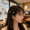 Clip de Pinza para Flequillo de Borde con Lazo de Corazón Colorido Pinza para el Cabello para Mujer Pinza Lateral Marrón para la Frente Accesorios para el Cabello de Alta Gama Tocado