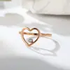 Anel Fino em Aço Inoxidável Coreano em Formato de Coração, Irregular, Não Desbota, Design de Nicho, Joia Simples, Anel Feminino, Versátil