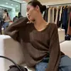 Suéter de punto con trenzas y cuello en V para mujer 2026 Otoño/Invierno Nuevo Holgado Adelgazante Rejuvenecedor Top de Punto
