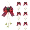 6 Lazos Navideños Terciopelo Rojo Piñas Agujas de Pino Cascabeles Guirnalda Navideña Decoración Gabinete de Cocina Árbol Manualidad DIY