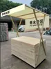 Carrito de Madera Anticorrosión para Snacks, Estantería de Exhibición para Puesto de Mercado, Carroza de Supermercado para Zona Turística, Carrito de Mercado Nocturno, Carrito Móvil de Ventas para Centro Comercial