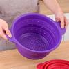Cesta de Drenagem de Silicone Amazon Coador Dobrável de Aço Inoxidável Cesta de Vegetais para Pia de Cozinha Cesta de Frutas Doméstica Retrátil