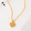 Colar de Trevo de Quatro Folhas da Sorte de Ouro Antigo de Alta Retenção de Cor, Moda Atmosfera Simples, Luxo Leve, High-End para Namorada