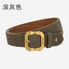 Cinturón de Cuero Genuino Estilo Coreano para Mujer, Sencillo y Moderno, Color Versátil, con Hebilla de Aleación, Elegante para el Trabajo