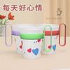 Portavasos de papel desechable, portavasos de plástico grueso, aislamiento térmico, antiescaldaduras, cubierta para taza de mano, antiescaldaduras, mango grande, venta al por mayor