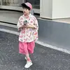 Camisa Floral Niños Mayoreo Verano Delgada Estilo Hong Kong Playa Casual Manga Corta Vacaciones Retro Camisa Tendencia Casual