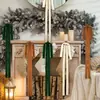6 Piezas de Moño de Terciopelo Navideño Arte Latte Decoración de Árbol de Navidad Cinta Flocada Pancarta Fondo Arreglo de Foto