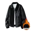 Inverno Transfronteiriço Nova Juventude Quente Gola Lapela Masculina Exterior Jaqueta de Couro Fashionável Tendência Casual Jaqueta de Couro Camurça