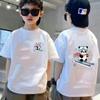 Algodón Puro Suave y Cómodo Nuevo Pequeño y Mediano Infantil Explosivo Estampado de Gato de Dibujos Animados Manga Corta Niños y Niñas Cuello Redondo Todo Terreno Camiseta