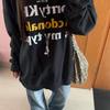 Sudadera de cuello redondo para mujer estilo BF, diseño deportivo casual, sentido de la moda, ropa superior sin gorro, estampada, callejera, holgada, otoño e invierno