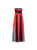 Exportación Transfronteriza Ropa de Mujer 2025 Nuevo Estilo de Verano Moda Diseño de Color Contrastante Top Tubo Vestido de Cintura Alta con Dobladillo Grande