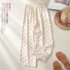 Pantalones rectos adelgazantes de lino con estampado de lunares rojos de cintura alta para mujer, de verano, corte holgado, juveniles y artísticos, pantalones estrechos de pierna ancha de algodón y lino