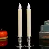 Lámpara de vela con cabeza de llama electrónica LED de varilla larga, accesorios para bodas y fiestas, lámpara de atmósfera de plástico simulación de llama de cera, adornos