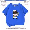 Camiseta Infantil de Gato Negro Sheriff Manga Corta Tallas Mediana y Grande Ropa Infantil Niños y Niñas Top Versátil Nuevo Verano 2023