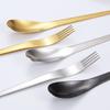 Juego de vajilla de acero inoxidable 304 con lijado transfronterizo, cuchillo, tenedor y cuchara para comida occidental, juego de cuatro piezas, cuchillo y tenedor para carne chapados en oro.