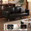 Sofá pequeno para apartamento estilo vintage, sofá de couro, sofá para sala de estar moderno de meados do século, sofá para apartamento, sofá de dois lugares, sofá para loja de roupas, sofá de couro italiano