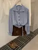Y.JIA 2026 Colección Otoño Camisa de Manga Larga a Rayas de Diseño de Alta Gama Estilo Coreano para Mujer con Cinturón y Solapa 1768