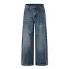 Moda Masculina Shanggu: Jeans masculino vintage de perna larga para exportação do Sudeste Asiático, calça comprida reta solta retrô