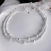 Collar Largo de Perlas Shijia Estrella Cadena de Suéter Cadena para Clavícula Multicapa Collar Blanco en Capas con Cuentas para Mujer