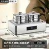 Fogão de Buffet em Aço Inoxidável, Fogão Elétrico para Pratos Quentes de Cantina, Panela Térmica Transparente com Tampa Articulada, Fogão de Aquecimento para Café da Manhã de Hotel