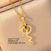 [Zircônio com Incrustação de Cobre] Colar em Formato de Cobra Popular Transfronteiriço para Mulheres, Corrente de Clavícula de Aço Inoxidável Elegante Acessível de Luxo Personalizado