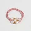 Banda de goma con perlas hecha a mano, creativa, coreana, con nudo para el cabello, anillo para el cabello con diamantes de colores, joyería para la cabeza para mujer, venta al por mayor
