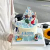 Decoración de Pastel para la Temporada de Graduación 2026: Gorra de Doctorado, Mochila Escolar, Figuras de Estudiantes Hombres y Mujeres, Velero de Navegación Fluida y Ola del Océano Topper