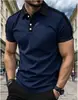 Camisa de Poliéster Transpirable para Hombre de Manga Corta con Detalles de Botones, Ligera Adecuada para Uso Casual Transfronteriza Europa y América