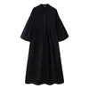 Aliexpress Wholesale Nuevo Vestido de Verano 2025 Ropa de Mujer Transfronteriza Europea y Americana con Botones Mangas Abullonadas y Decoración de Rayas