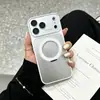 Adecuado para iPhone 18 Pro Max, funda de teléfono con soporte magnético plateado mate, funda protectora anti-caídas de cobertura total Apple 17